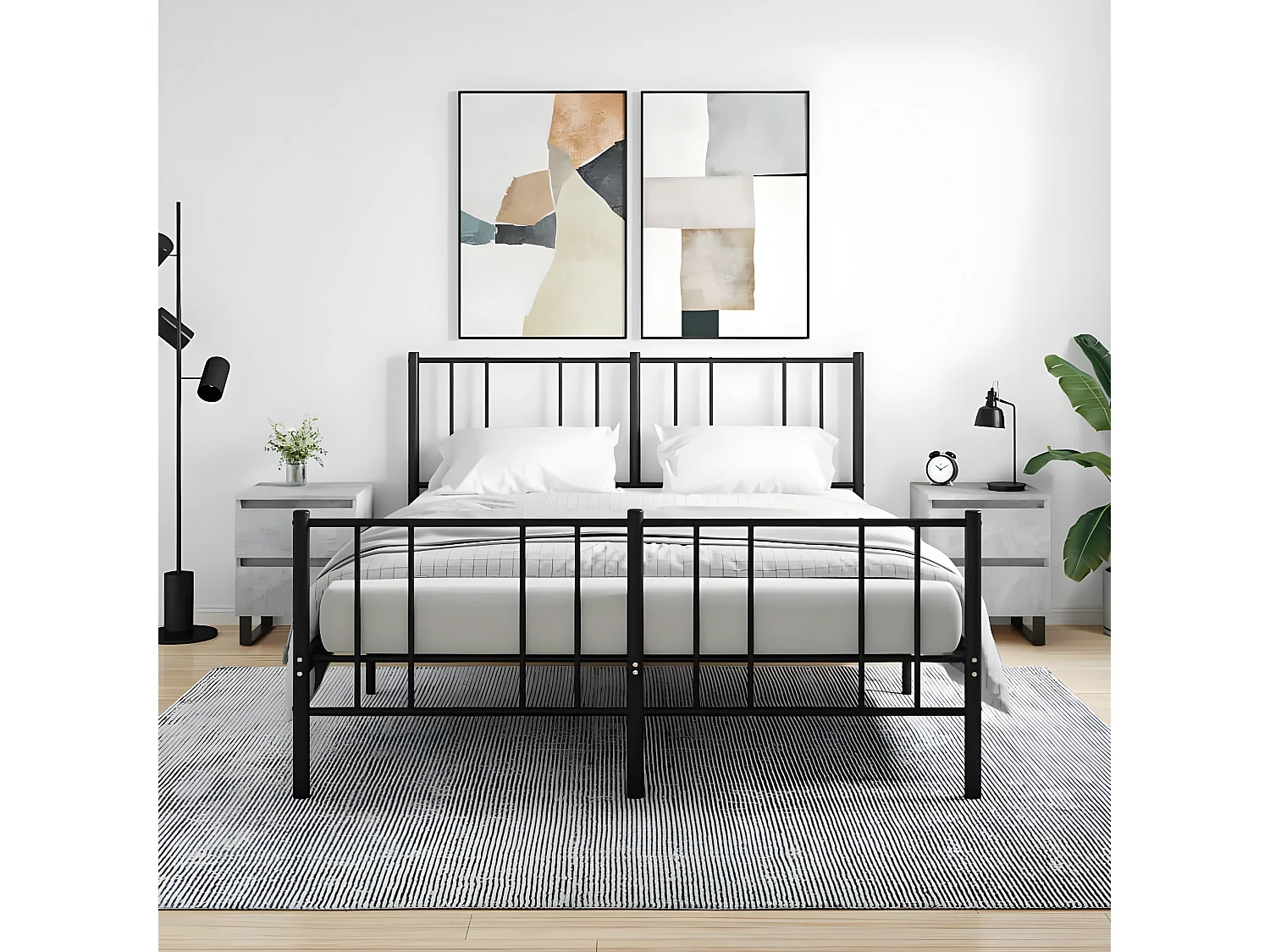 Nachtkastjes 2 st 40x35x50 cm bewerkt hout betongrijs NL22293