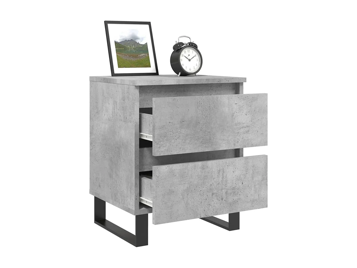 Nachtkastjes 2 st 40x35x50 cm bewerkt hout betongrijs NL22293