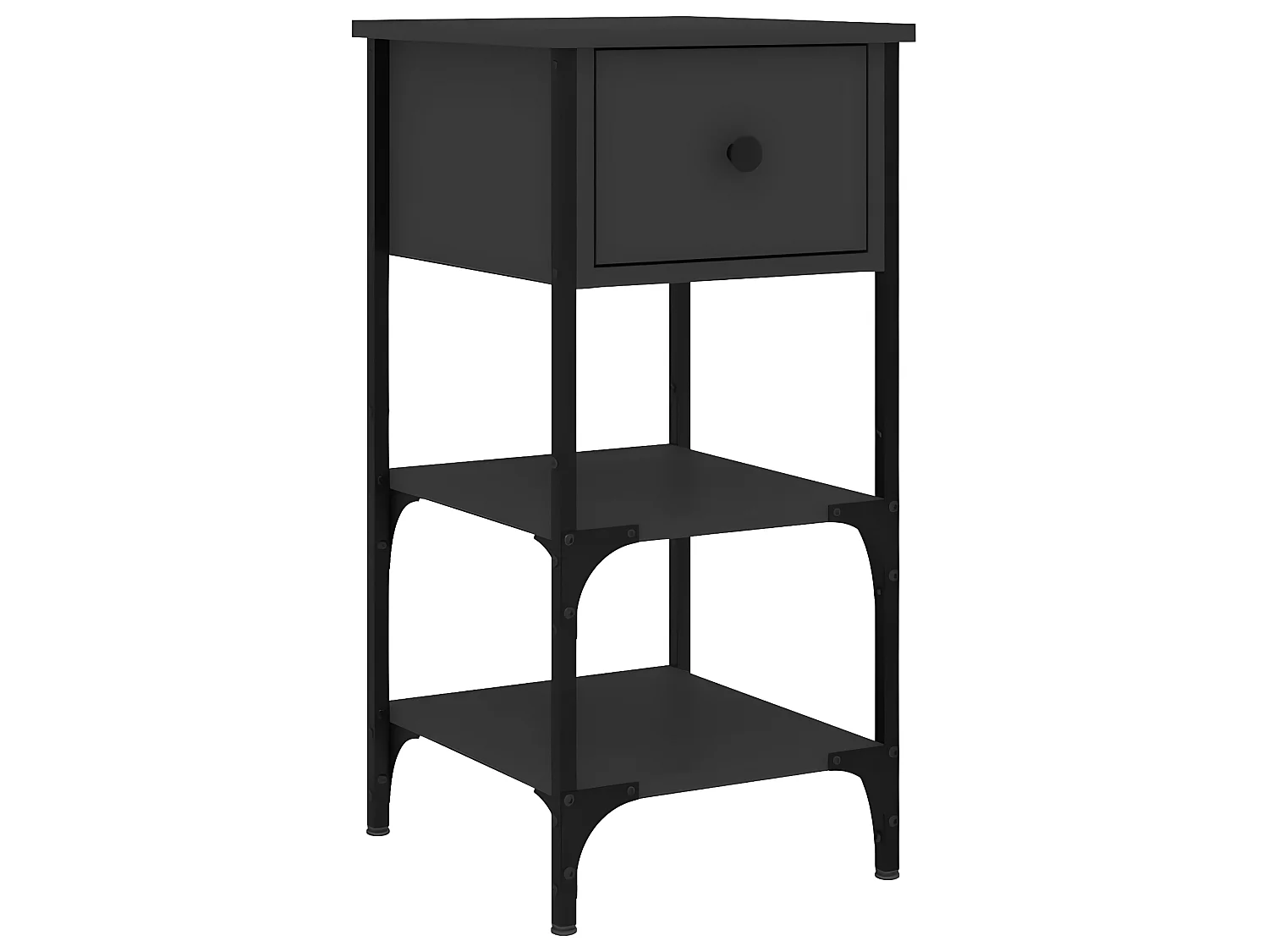 Lot de 2 Tables de chevet noir 34x36x70 cm bois d’ingénierie WVGQ8468