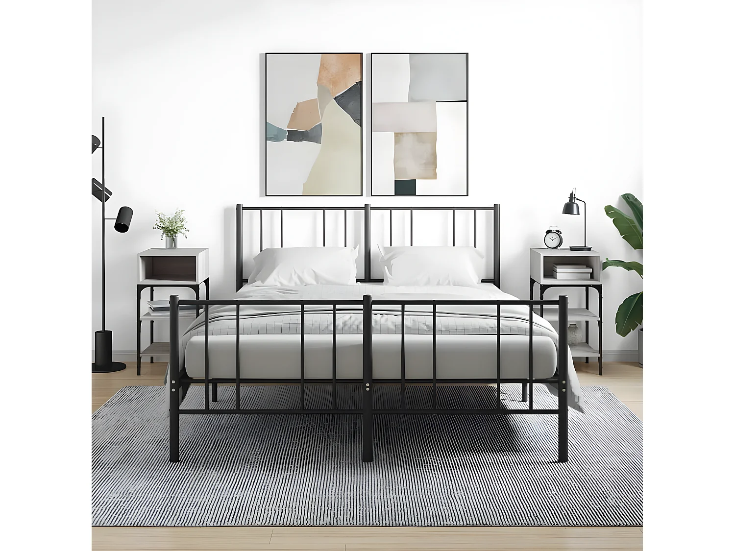 Comodini | Tavolini da notte | Tavolini da letto 2 pz Grigio Sonoma 35x34,5x70 cm in Legno Multistrato