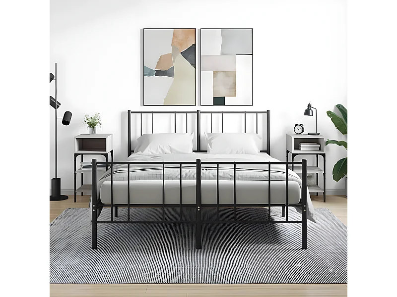 Nachtkastjes 2 st 35x34,5x70 cm bewerkt hout grijs sonoma eiken NL22730