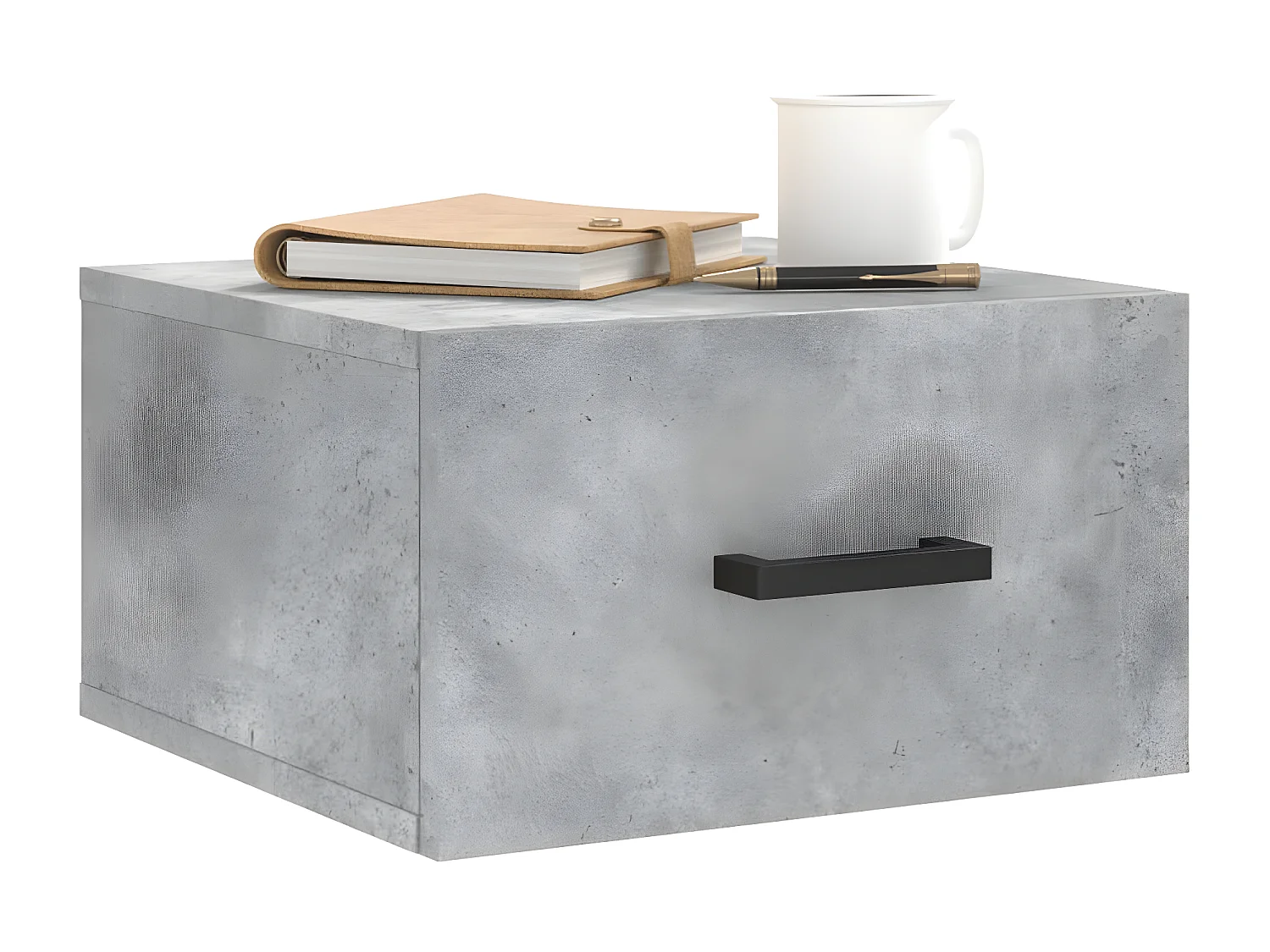 Nachtkastjes 2 st wandgemonteerd 35x35x20 cm betongrijs NL52547