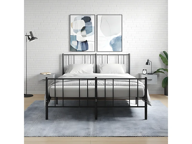 Nachtkastjes 2 st wandgemonteerd 35x35x20 cm betongrijs NL52547