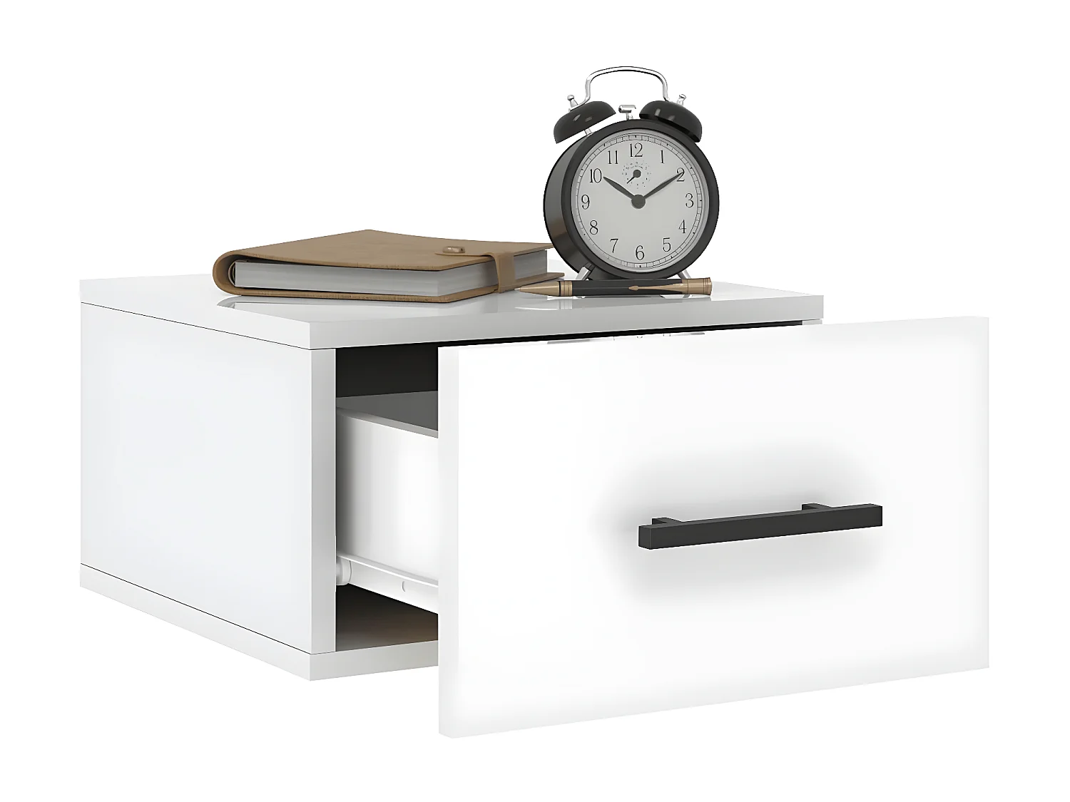 Lot de 2 Tables de chevet murales blanc brillant 35x35x20 cm WVGQ2265