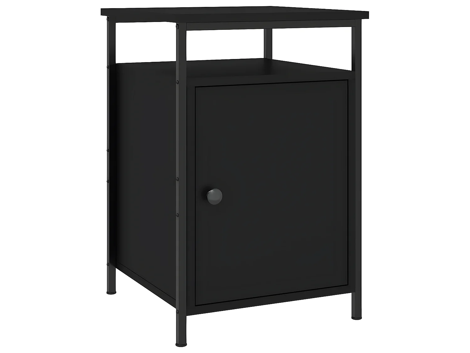 Lote de 2 Mesitas de noche madera contrachapada negro 40x42x60 cm ES70446