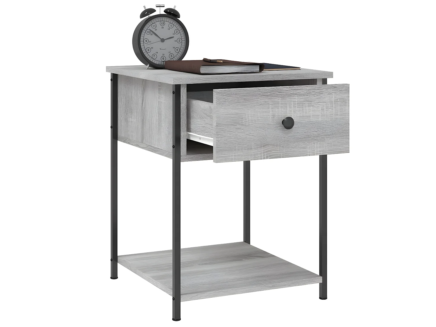 lot de 2 Tables de chevet sonoma gris 44x45x58 cm bois ingénierie OCN25545