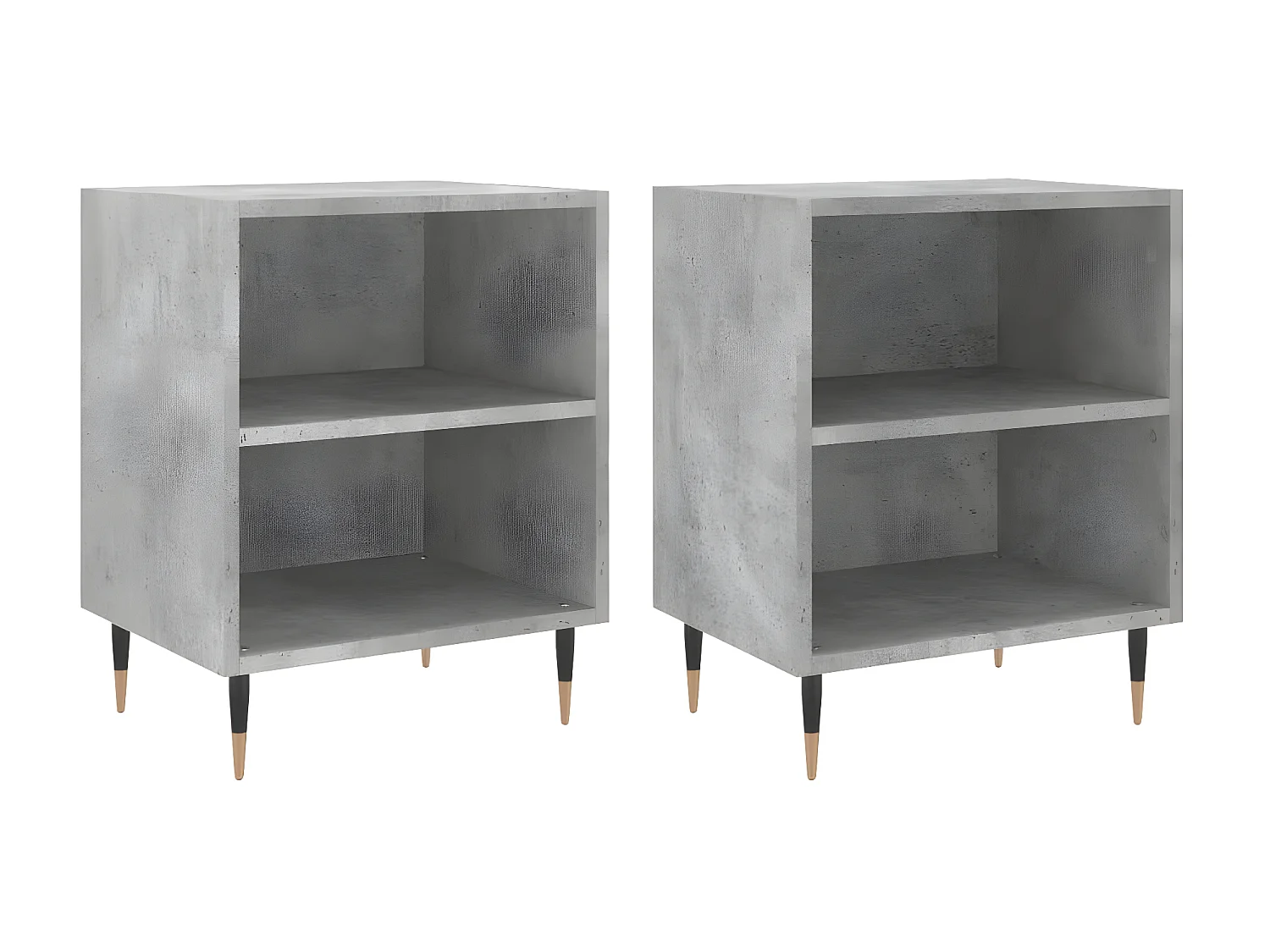 Mesas cabeceira 2pcs 40x30x50cm derivados madeira cinza-cimento PT80003