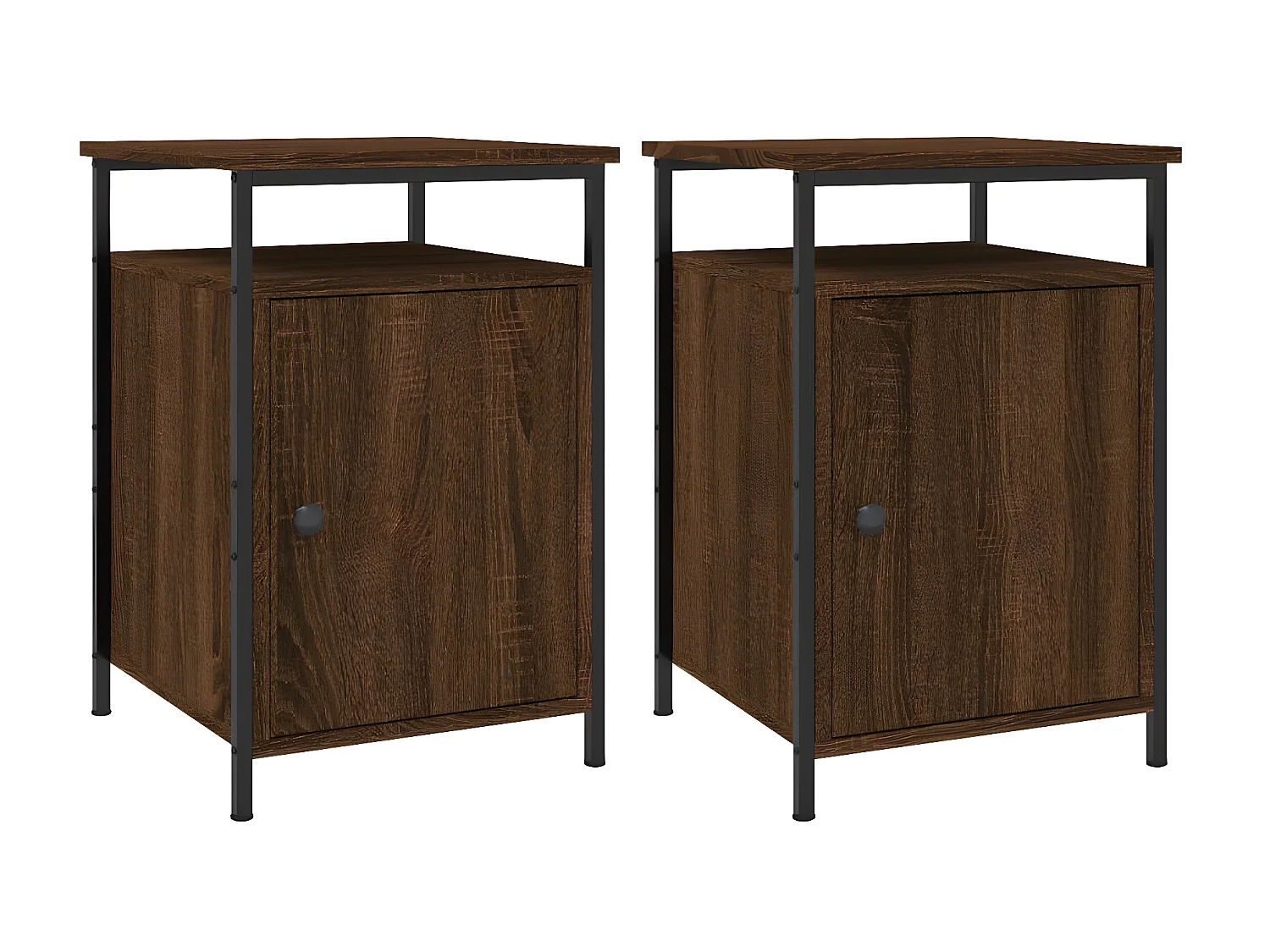 Lot de 2 Tables de chevet Chêne marron 40x42x60cm Bois d'ingénierie WVGQ6470