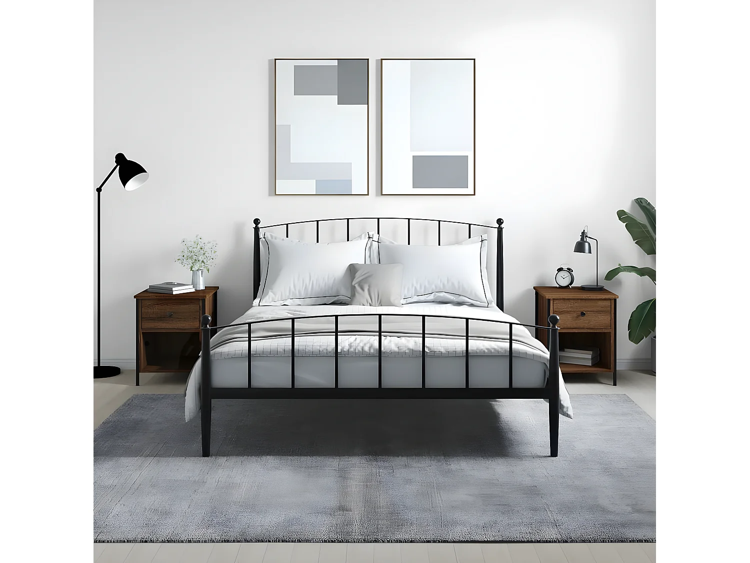 Lote de 2 Mesitas de noche madera ingeniería marrón roble 40x42x50 cm ES24068