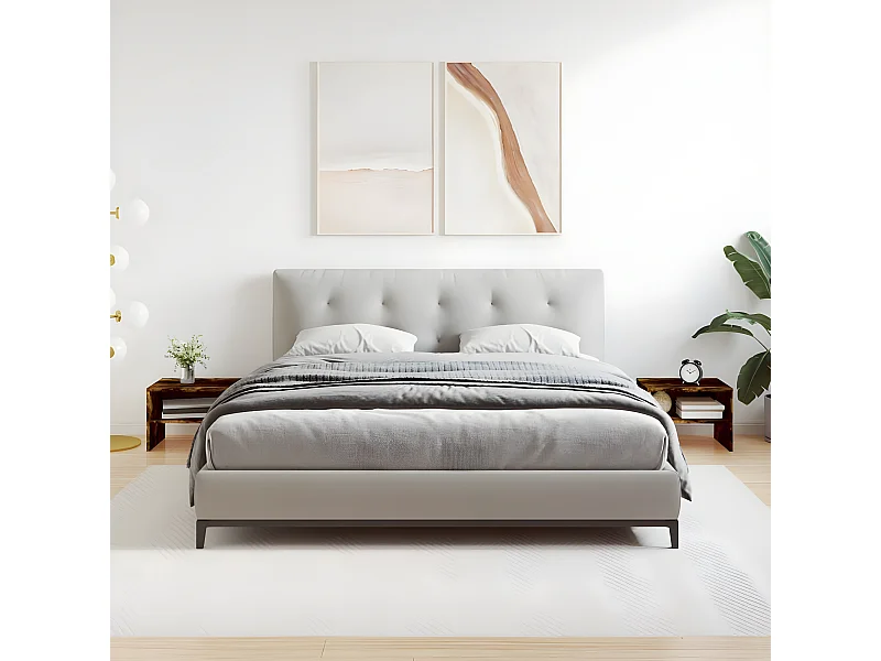 Nachtkastjes 2 st 40x30x30 cm bewerkt hout gerookt eikenkleurig NL34499