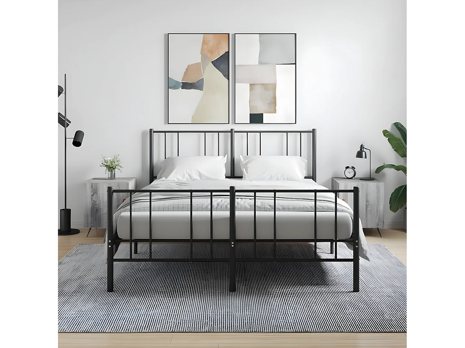 Lote de 2 Mesitas de noche madera ingeniería gris Sonoma 40x40x50 cm ES61566