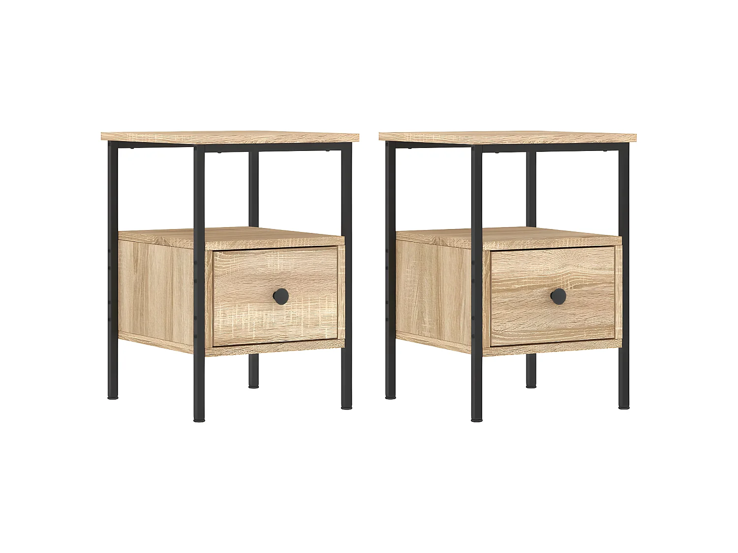 Lot de 2 Tables de chevet chêne sonoma 34x36x50 cm bois ingénierie WVGQ2154