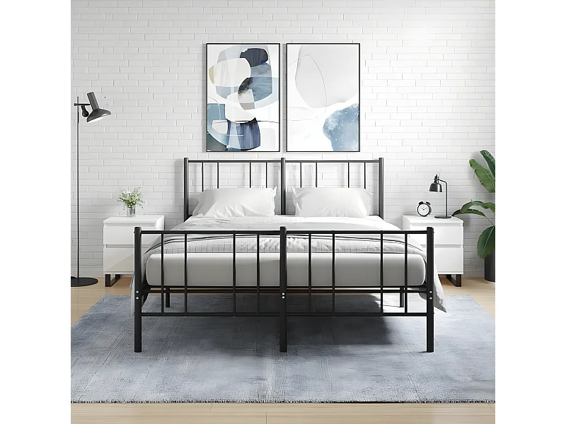 Lot de 2 Tables de chevet blanc brillant 40x35x50 cm WVGQ3703