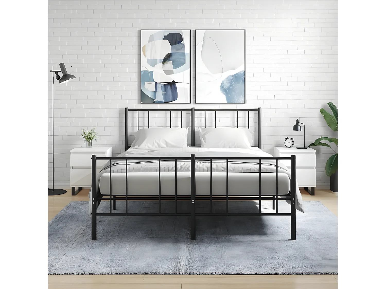 Lot de 2 Tables de chevet blanc brillant 40x35x50 cm WVGQ3703