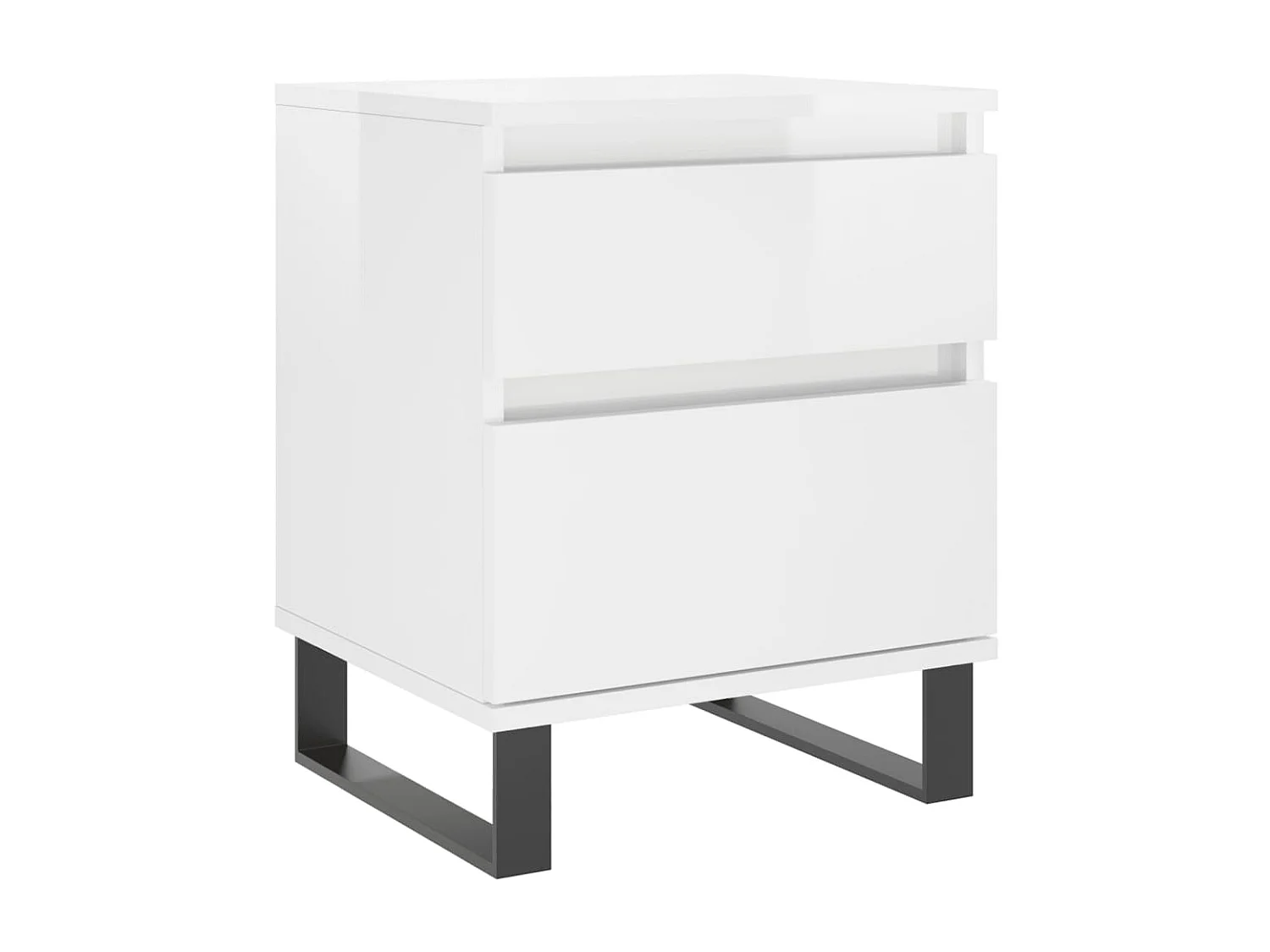 Lot de 2 Tables de chevet blanc brillant 40x35x50 cm WVGQ3703