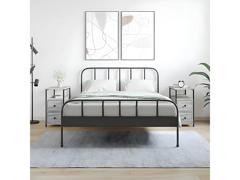 Mesas de cabeceira 2 pcs derivados madeira sonoma cinza PT69900