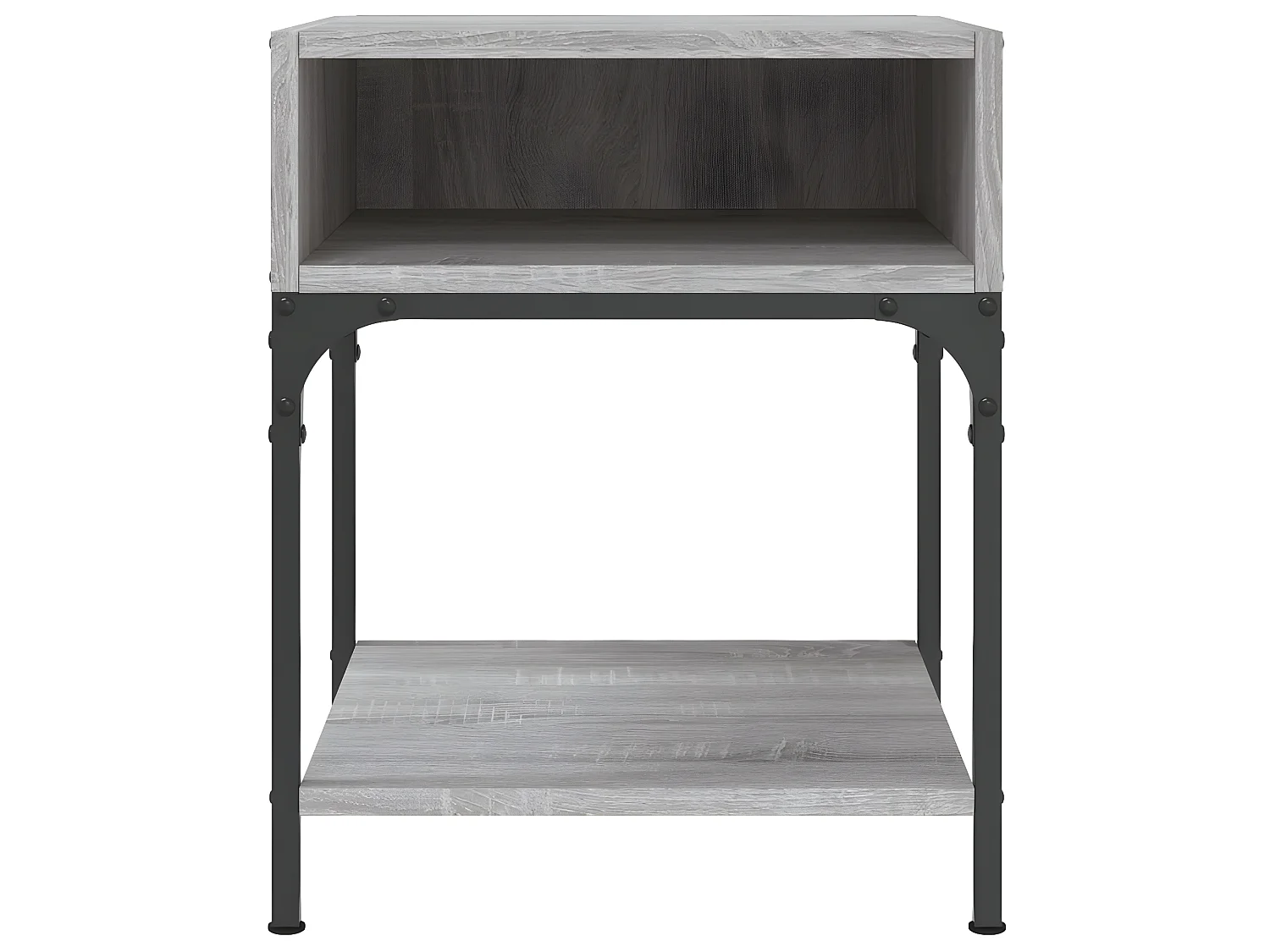 Lote de 2 Mesitas de noche madera ingeniería gris Sonoma 40x41x50 cm ES48286