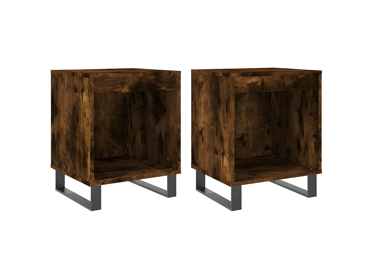 Lot de 2 Tables de chevet chêne fumé 40x35x50 cm bois ingénierie WVGQ6852