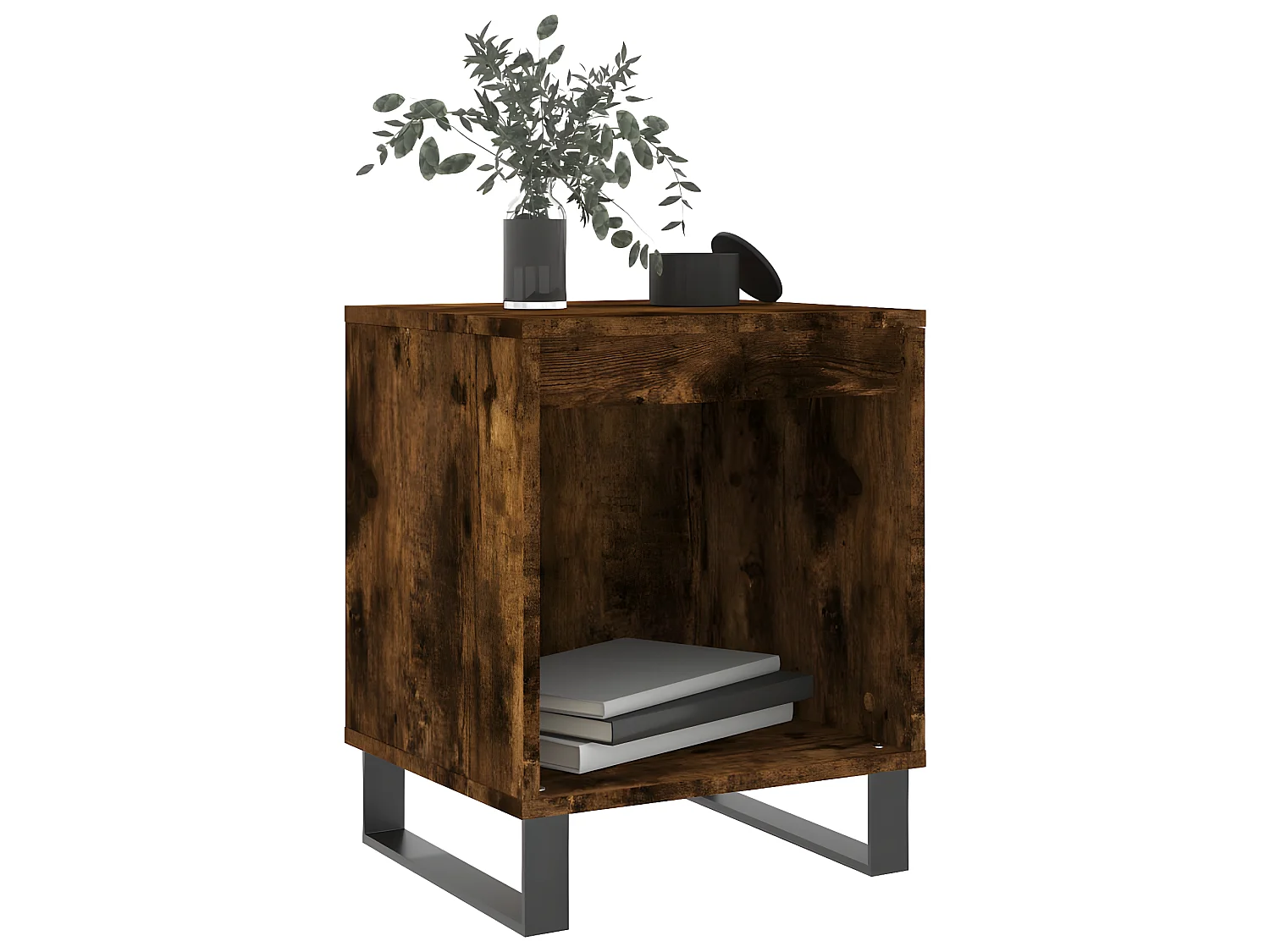 Lot de 2 Tables de chevet chêne fumé 40x35x50 cm bois ingénierie WVGQ6852