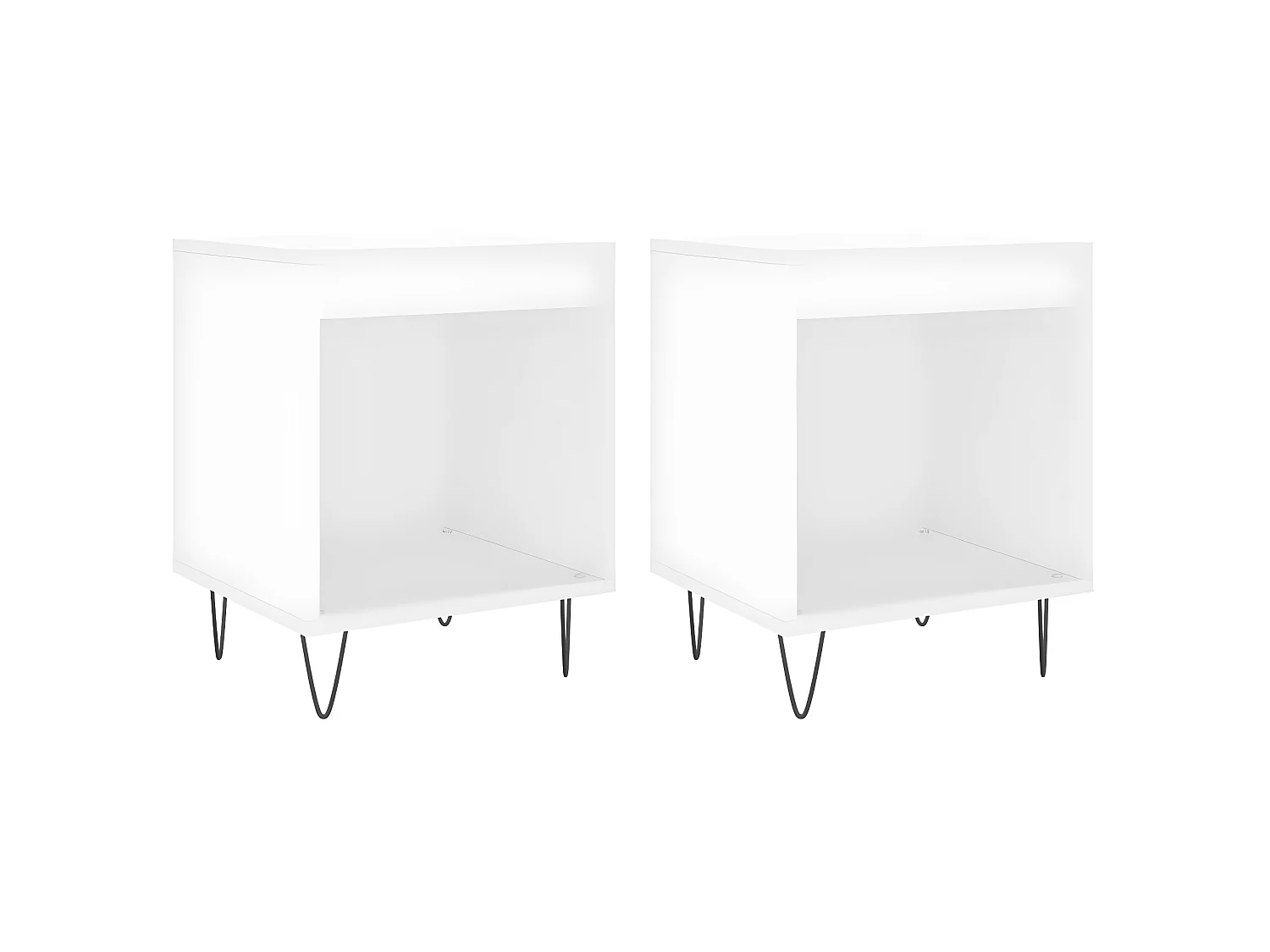 Lot de 2 Tables de chevet blanc 40x35x50 cm bois d’ingénierie WVGQ7467