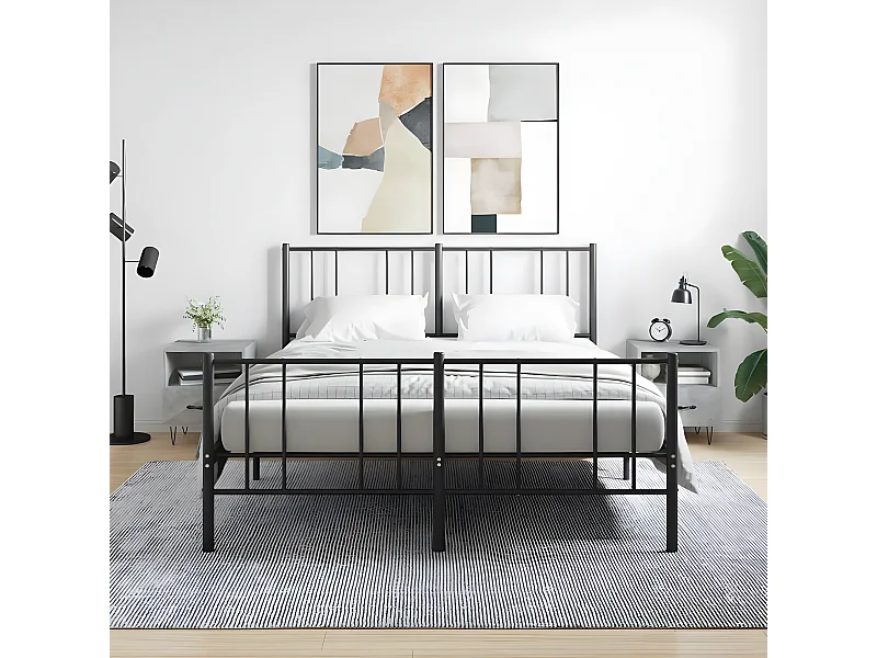 Lot de 2 Tables de chevet gris béton 40x35x47,5cm bois d’ingénierie WVGQ2202