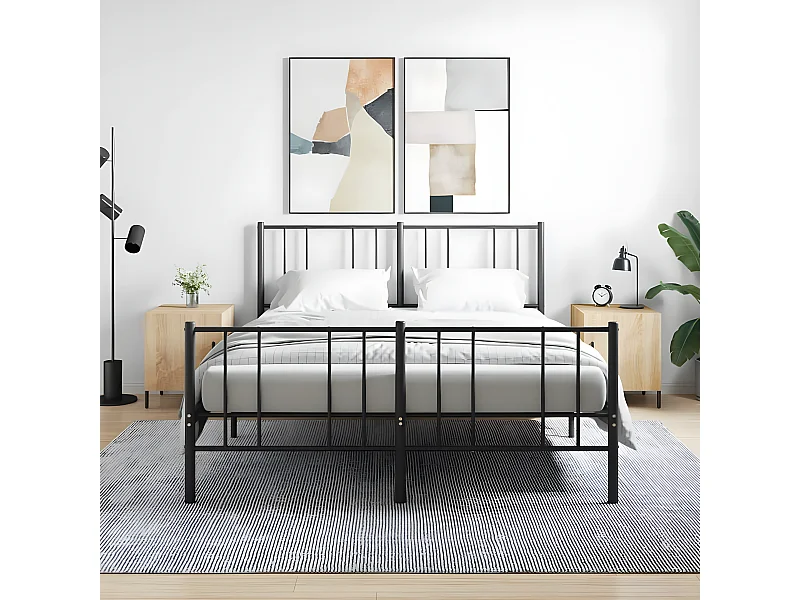 Nachtkastjes 2 st 40x40x50 cm bewerkt hout sonoma eikenkleurig NL15671