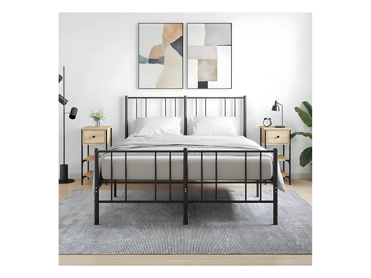 Lot de 2 Tables de chevet chêne sonoma 34x36x70 cm bois ingénierie WVGQ5023