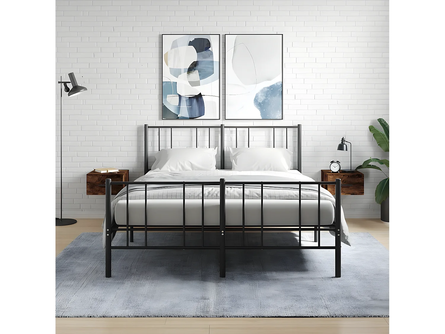 Nachtkastjes 2 st wandgemonteerd 35x35x20 cm gerookt eikenkleur NL97633