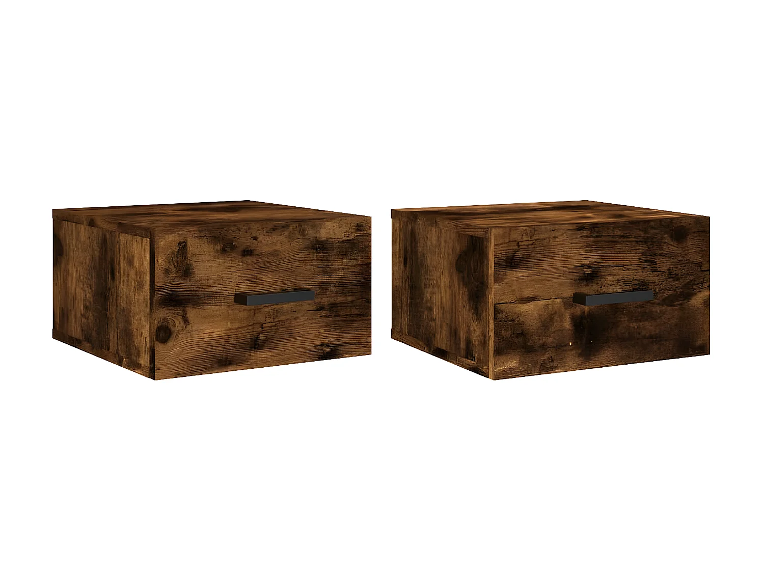 Nachtkastjes 2 st wandgemonteerd 35x35x20 cm gerookt eikenkleur NL97633