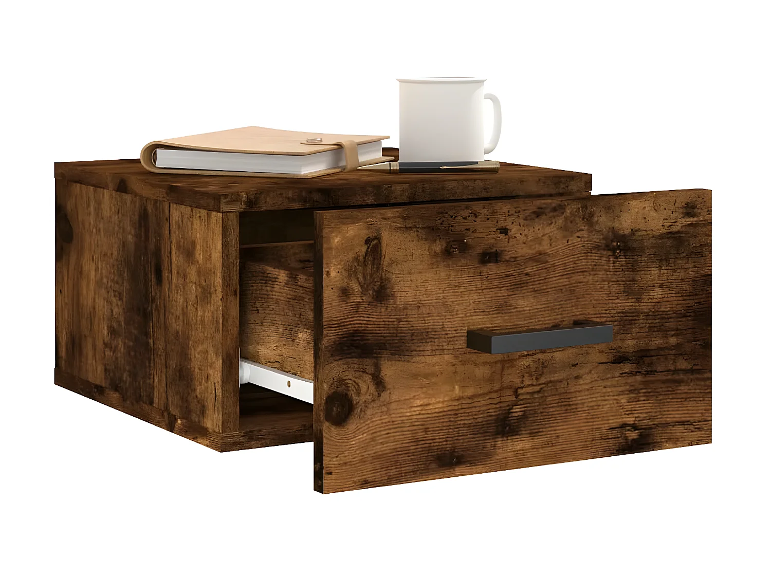 Nachtkastjes 2 st wandgemonteerd 35x35x20 cm gerookt eikenkleur NL97633