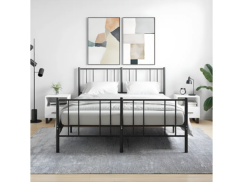 Lot de 2 Tables de chevet blanc 40x35x47,5 cm bois d’ingénierie WVGQ6140