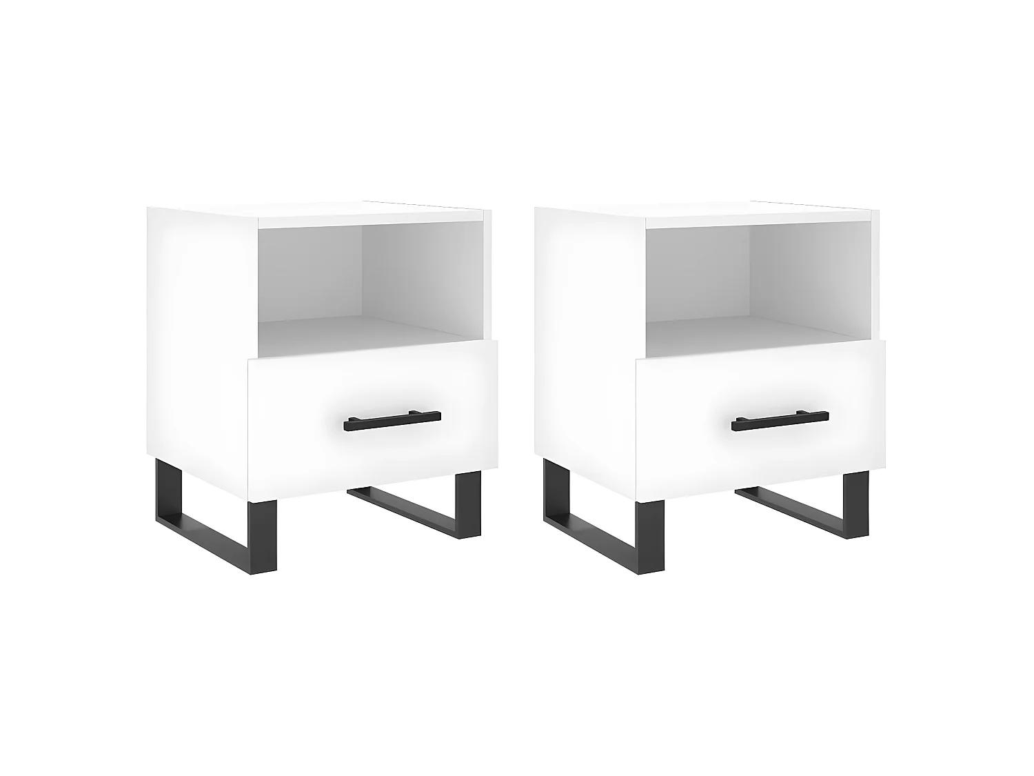 Lot de 2 Tables de chevet blanc 40x35x47,5 cm bois d’ingénierie WVGQ6140