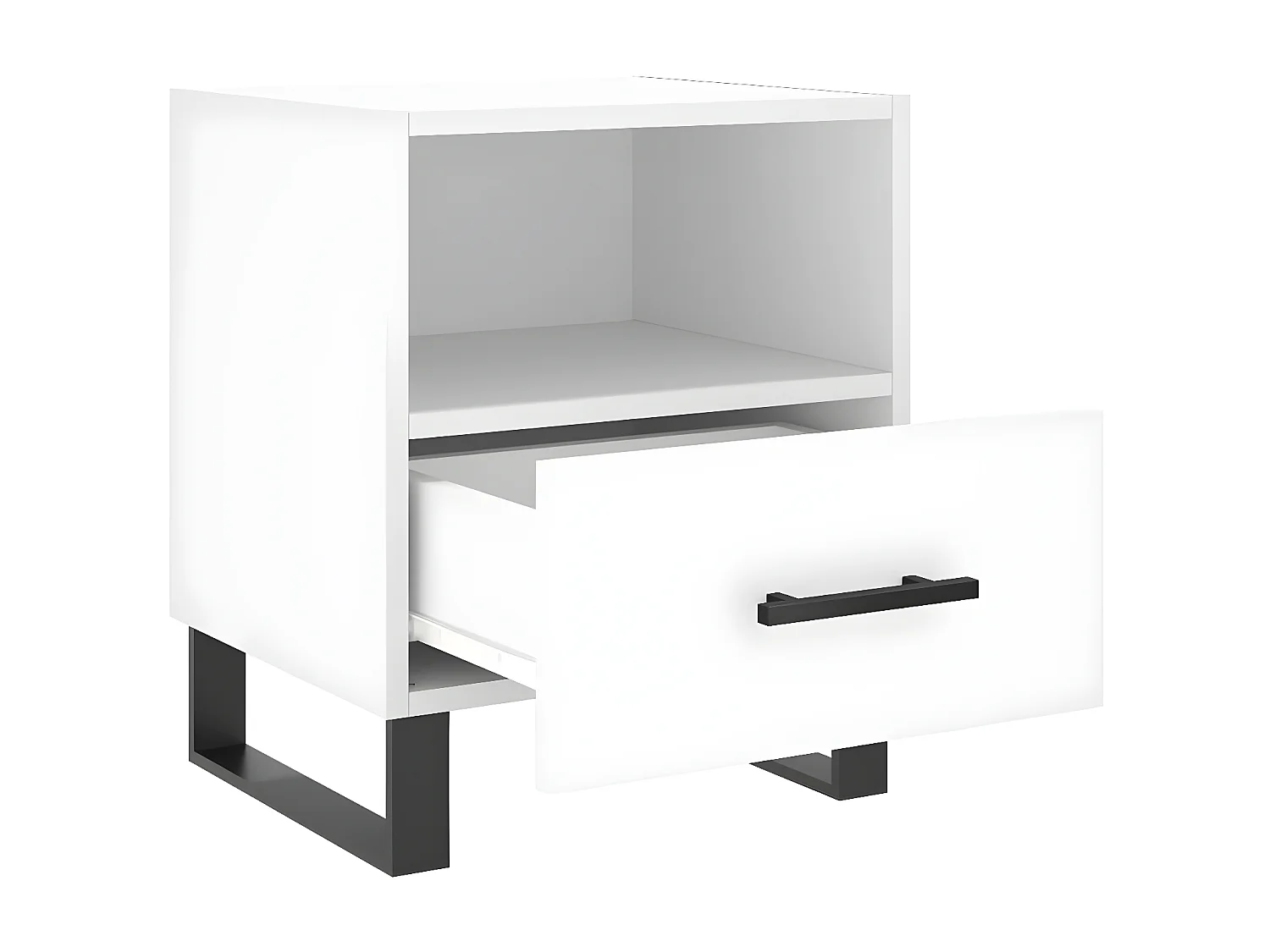 Lot de 2 Tables de chevet blanc 40x35x47,5 cm bois d’ingénierie WVGQ6140