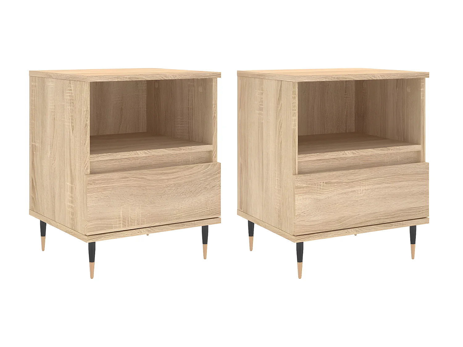 Lot de 2 Tables de chevet chêne sonoma 40x35x50 cm bois ingénierie WVGQ3693