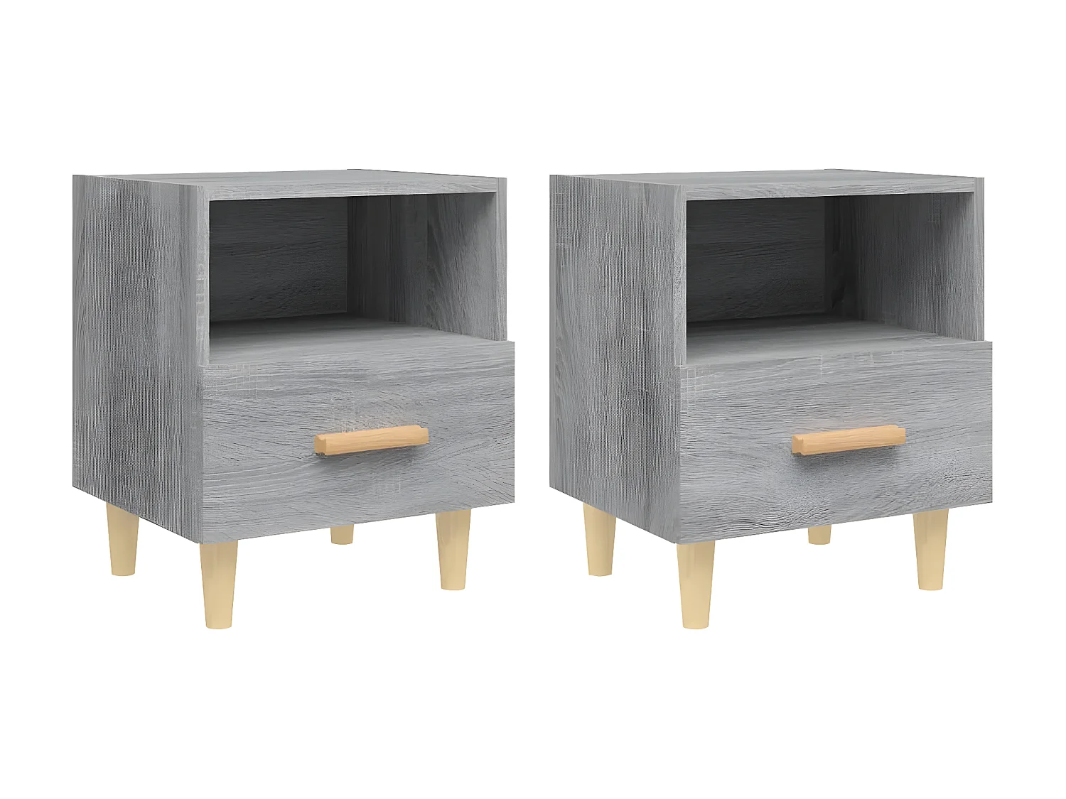 Nachtkastjes 2 st 40x35x47 cm grijs sonoma eikenkleurig NL24363