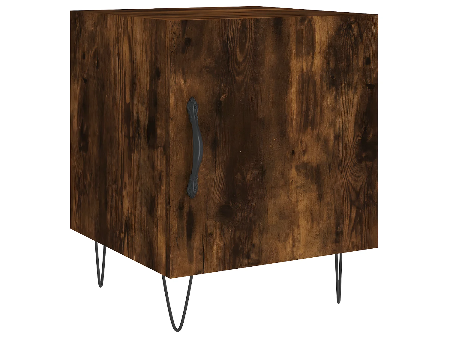 Lot de 2 Tables de chevet chêne fumé 40x40x50 cm bois d'ingénierie WVGQ7051