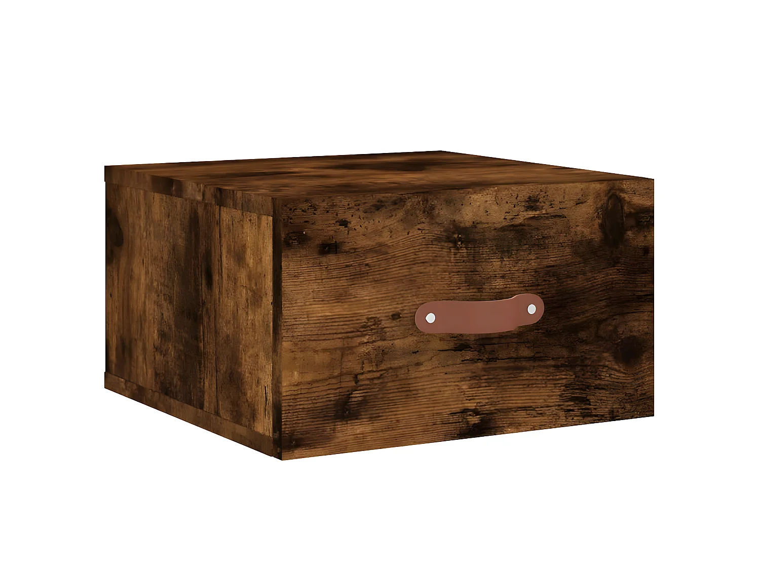 Lot de 2 Tables de chevet murales chêne fumé 35x35x20 cm WVGQ9616