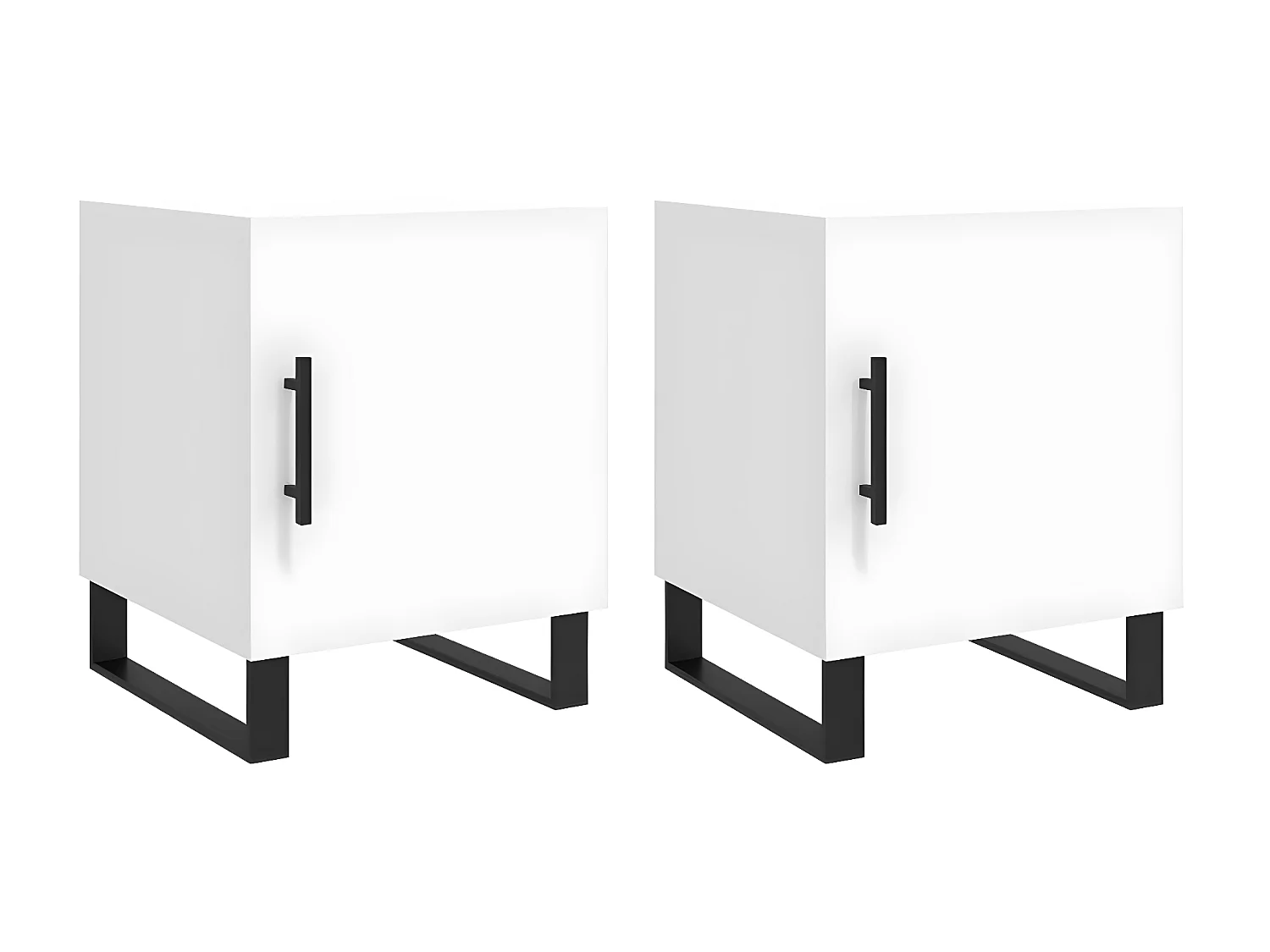 Mesa de cabeceira 2 pcs 40x40x50 cm derivados de madeira branco PT80525