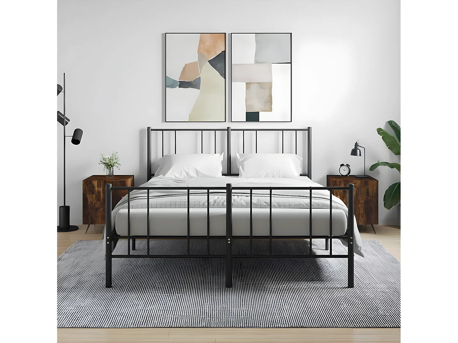 Lot de 2 Tables de chevet chêne fumé 40x40x50 cm bois d'ingénierie WVGQ7046