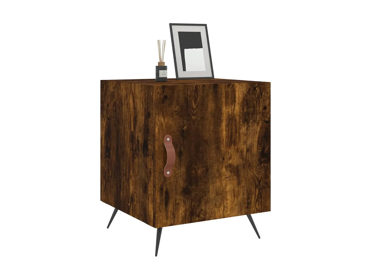 Lot de 2 Tables de chevet chêne fumé 40x40x50 cm bois d'ingénierie WVGQ7046