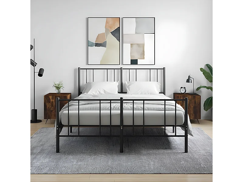 Lot de 2 Tables de chevet chêne fumé 40x40x50 cm bois d'ingénierie WVGQ7046