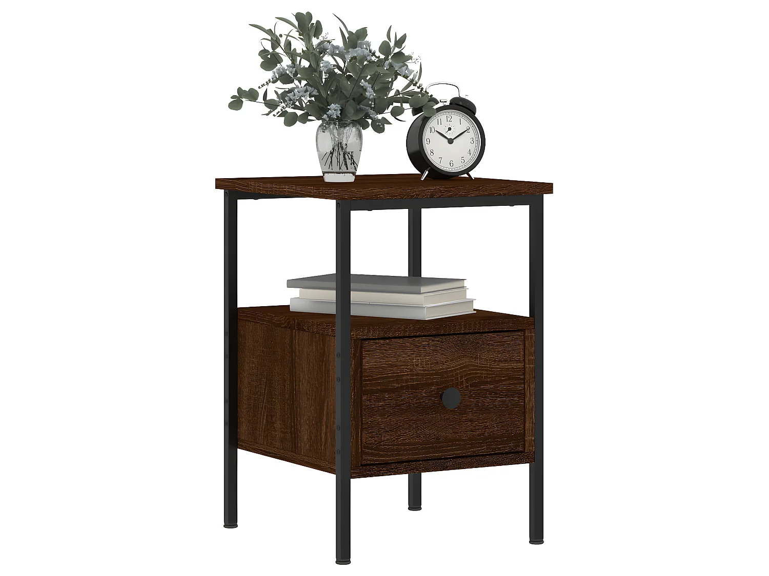 Lot de 2 Tables de chevet chêne marron 34x36x50 cm bois ingénierie WVGQ7632