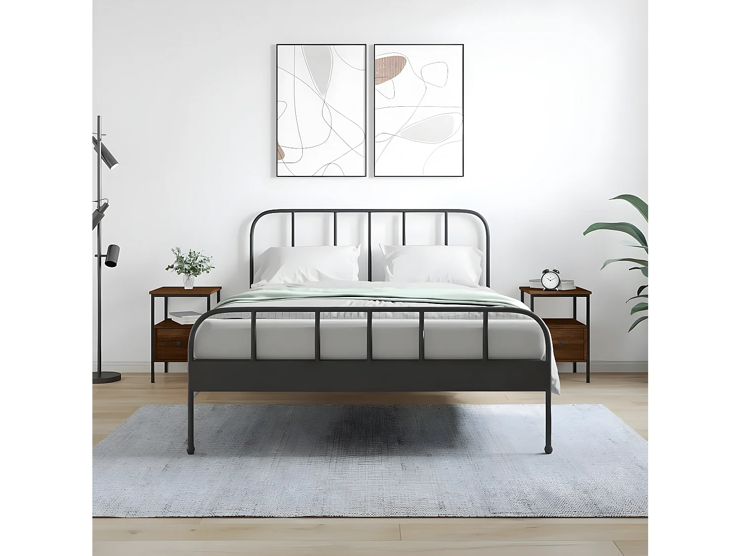 Lot de 2 Tables de chevet chêne marron 34x36x50 cm bois ingénierie WVGQ7632