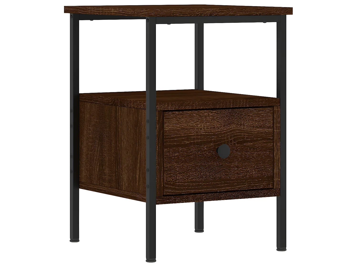 Lot de 2 Tables de chevet chêne marron 34x36x50 cm bois ingénierie WVGQ7632