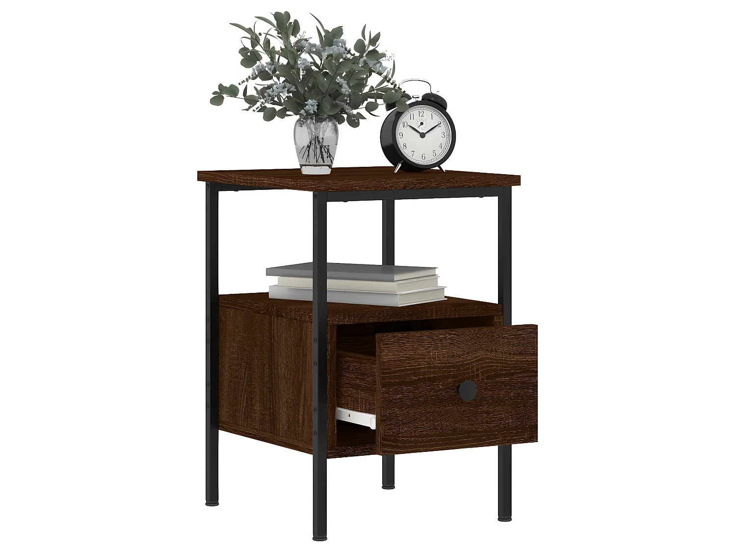 Lot de 2 Tables de chevet chêne marron 34x36x50 cm bois ingénierie WVGQ7632