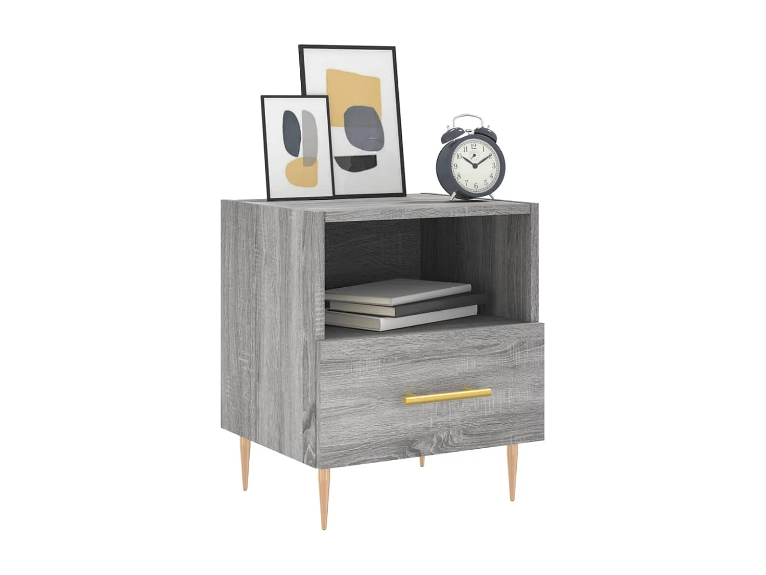 Lot de 2 Tables de chevet sonoma gris 40x35x47,5 cm WVGQ7249