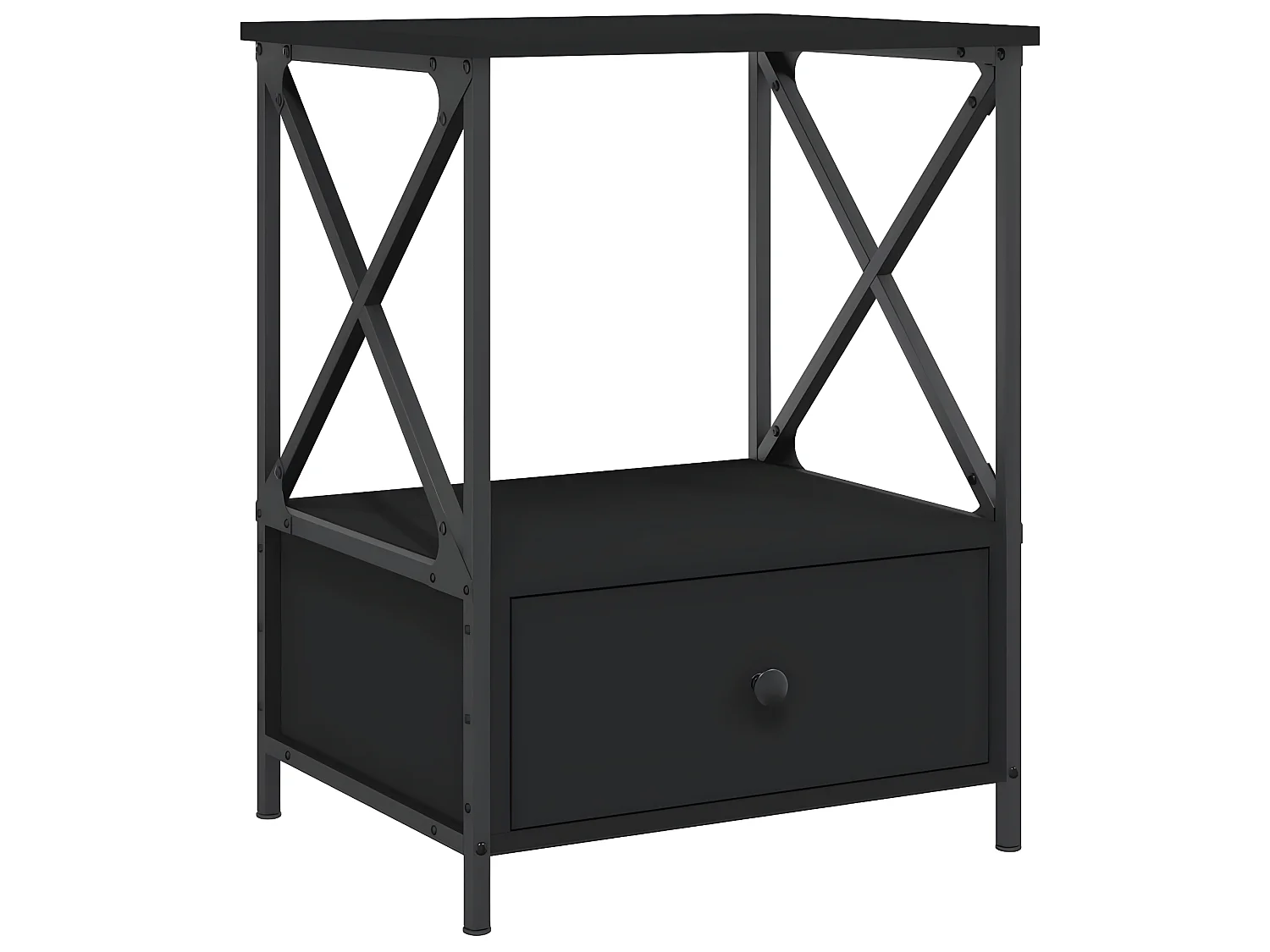 Nachtkastjes 2 st 50x41x65 cm bewerkt hout zwart NL38128