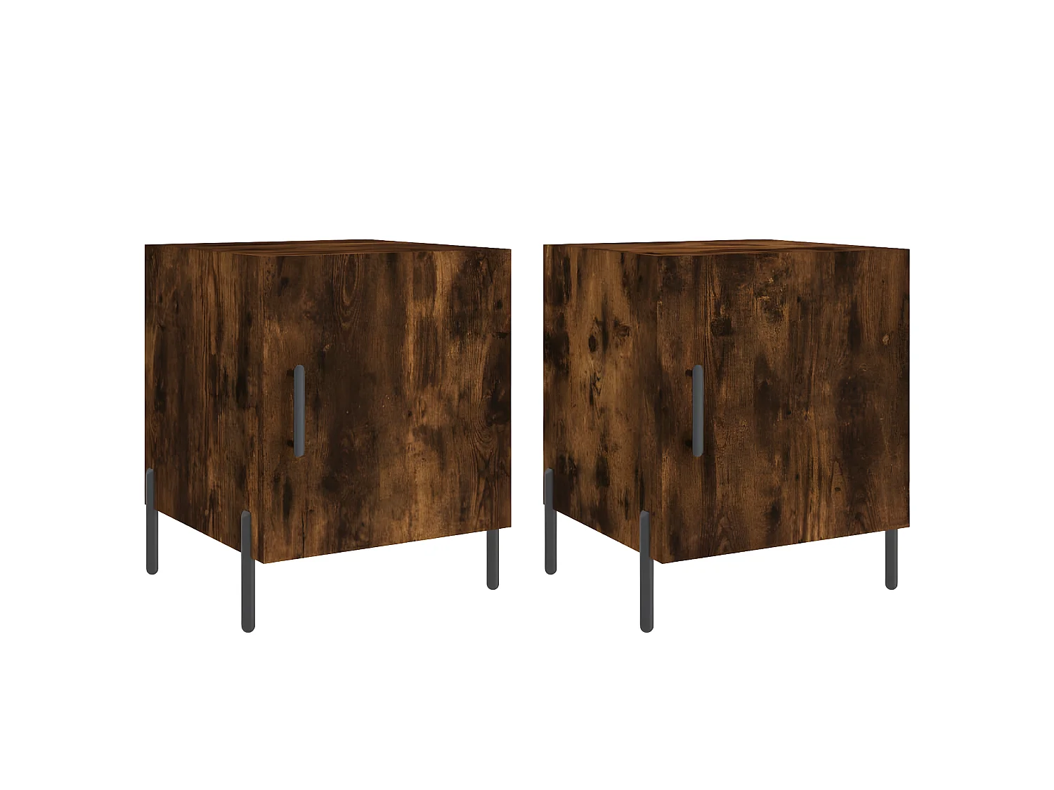 Nachtkastjes 2 st 40x40x50 cm bewerkt hout gerookt eikenkleurig NL71155