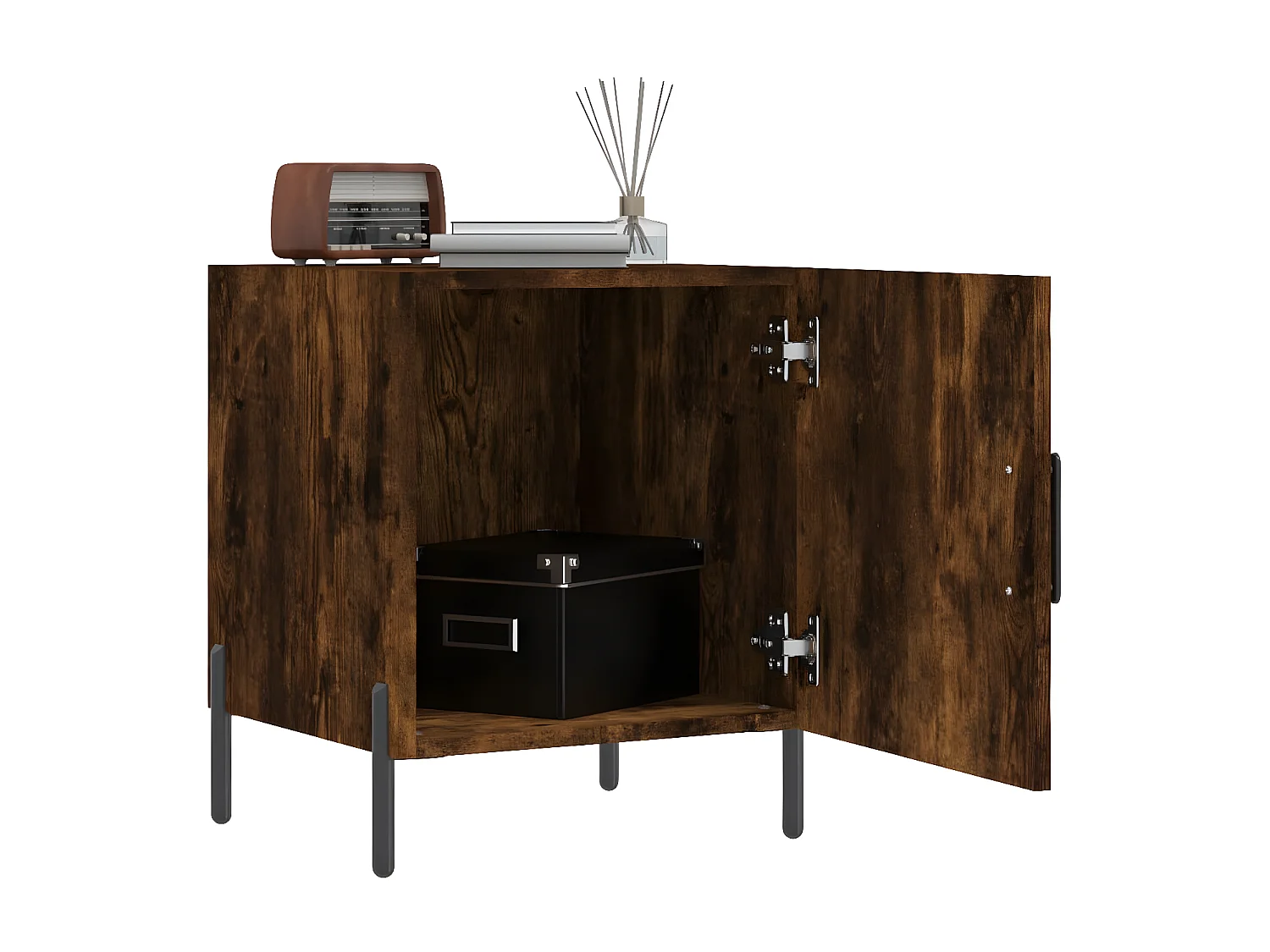 Nachtkastjes 2 st 40x40x50 cm bewerkt hout gerookt eikenkleurig NL71155