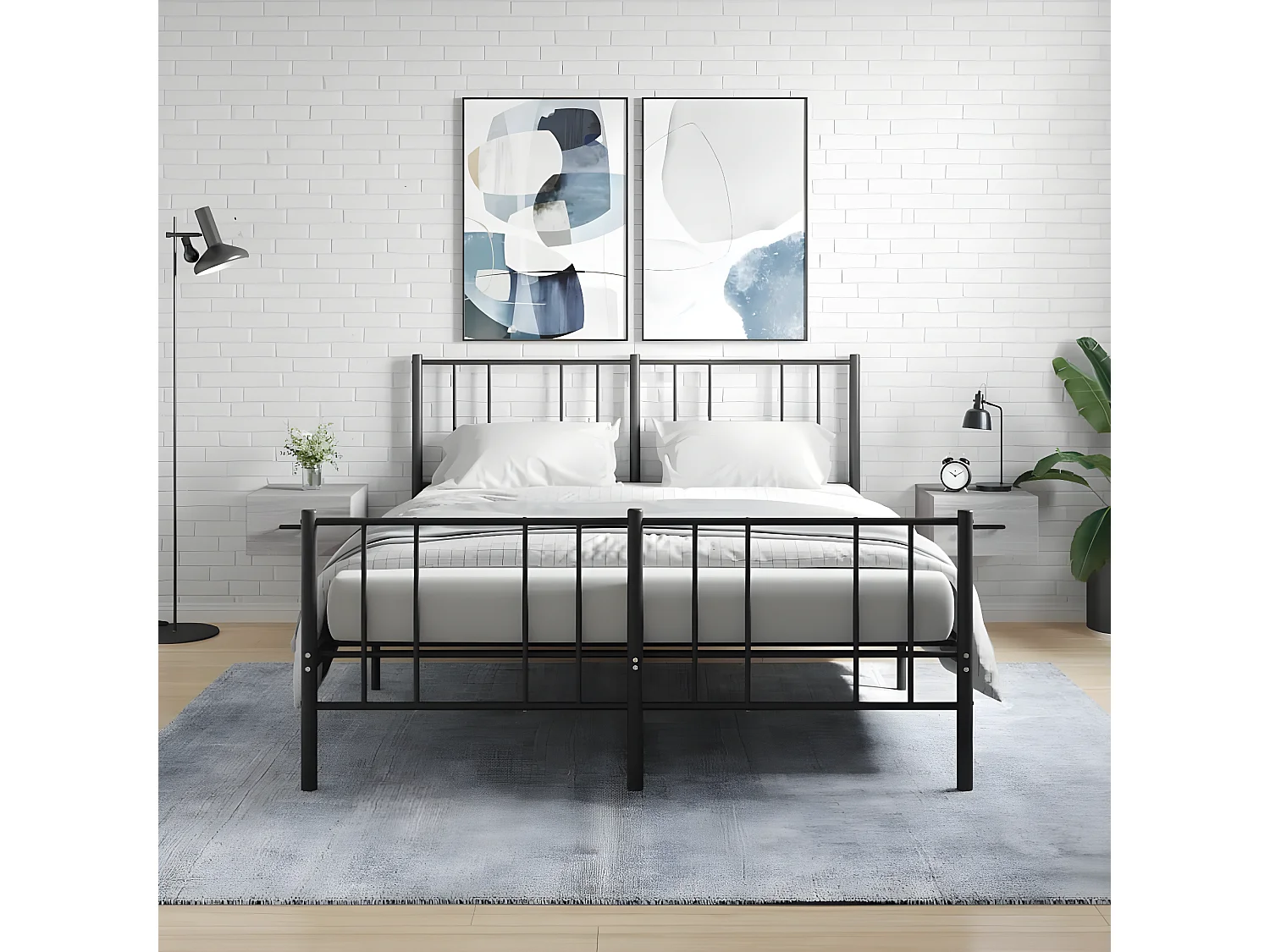 Lot de 2 Tables de chevet murales sonoma gris 35x35x20 cm WVGQ8901